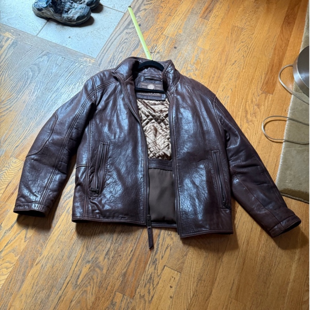 Marc New York Andrew Marc Brown Leather Jacket small
